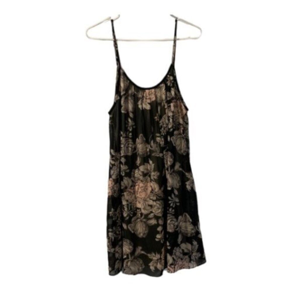 Audrey Spaghetti Strap Brown Floral Anthro Boho Size Large EUC #0232